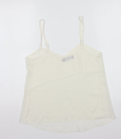 Missguided Womens White Polyester Camisole Blouse Size 8 V-Neck