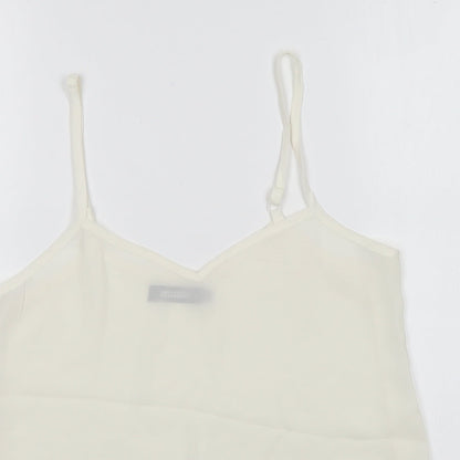 Missguided Womens White Polyester Camisole Blouse Size 8 V-Neck