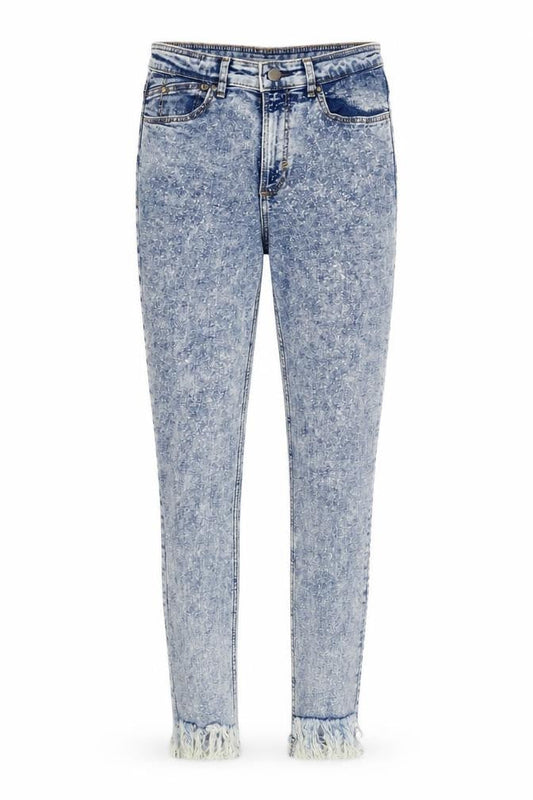 Zara Womens Blue Cotton Skinny Jeans Size 6 L26 in Regular Zip - Acid Wash