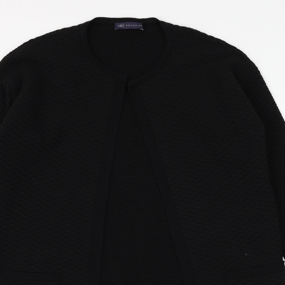 Marks and Spencer Womens Black Jacket Size 10 Hook & Eye
