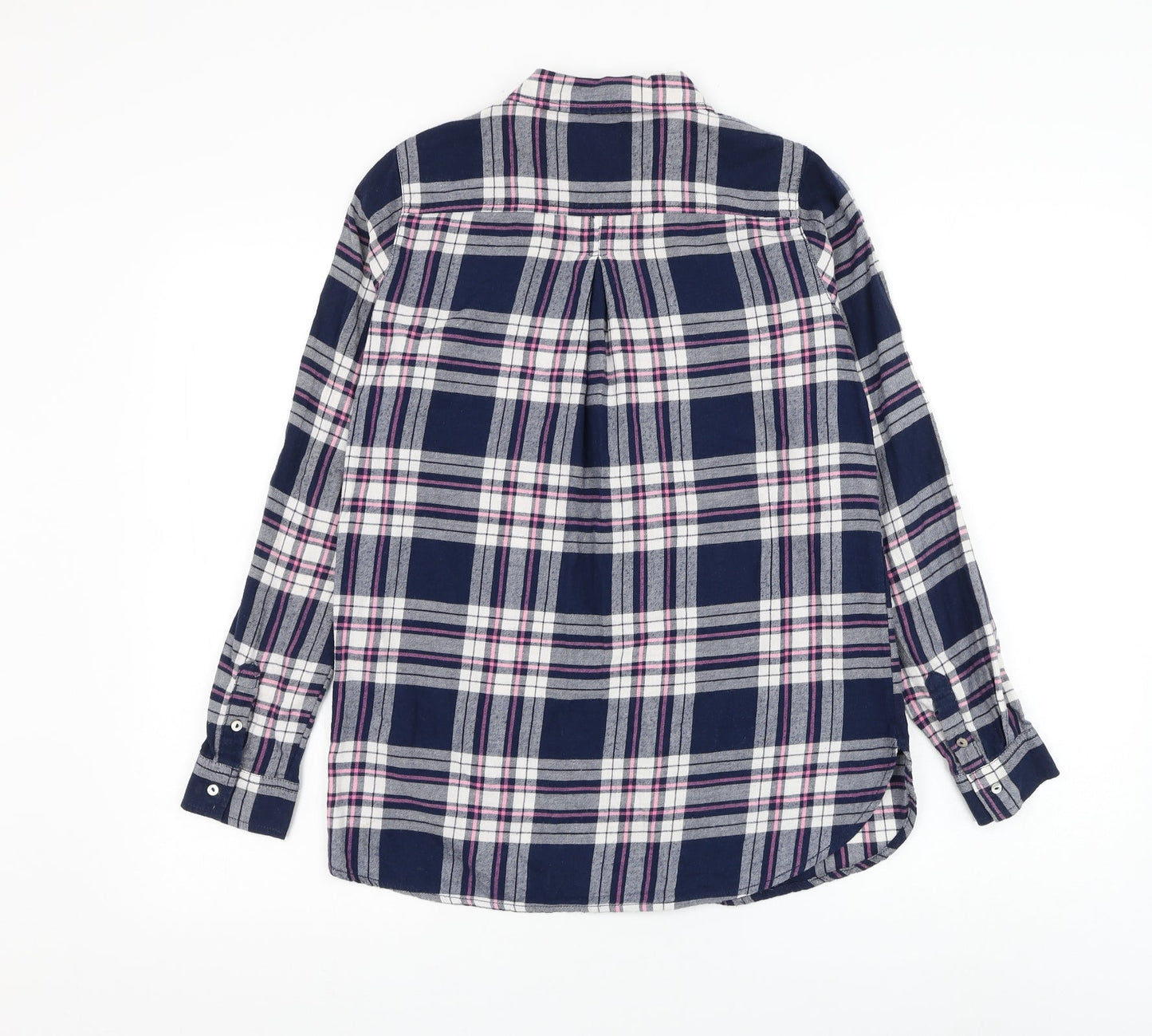 H&M Womens Plaid Cotton Basic Button-Up Size 4 Collared