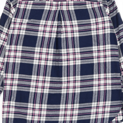 Preloved H&M Womens Plaid Cotton Basic Button-Up Size 4 Collared - Label