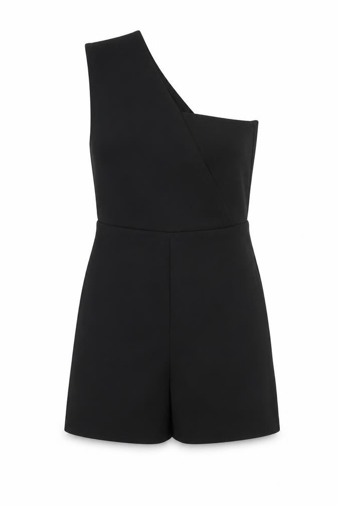 PRETTYLITTLETHING Womens Black Polyester Playsuit One-Piece Size 8 L3 in Pullover