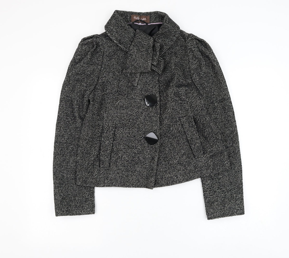 Phase Eight Womens Black Jacket Blazer Size 8 Button