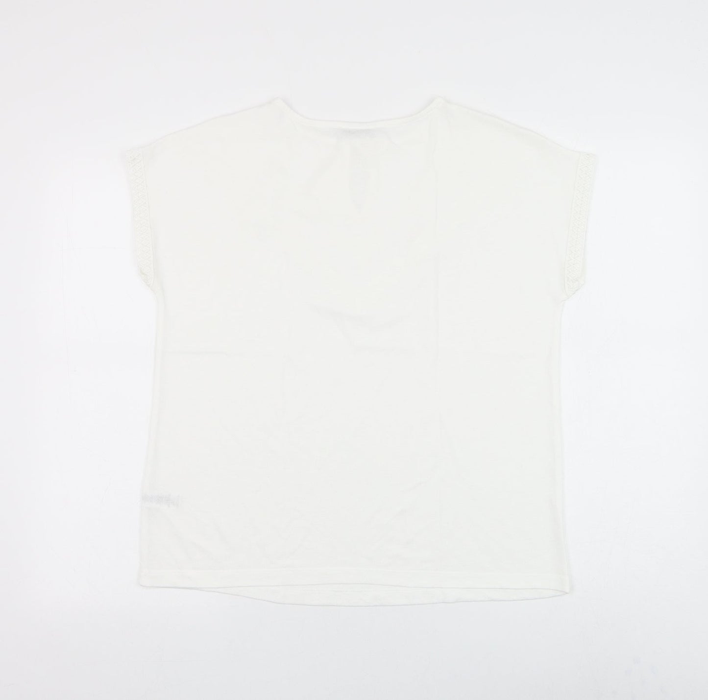 Gallery Womens White Polyester Basic Blouse Size S Round Neck