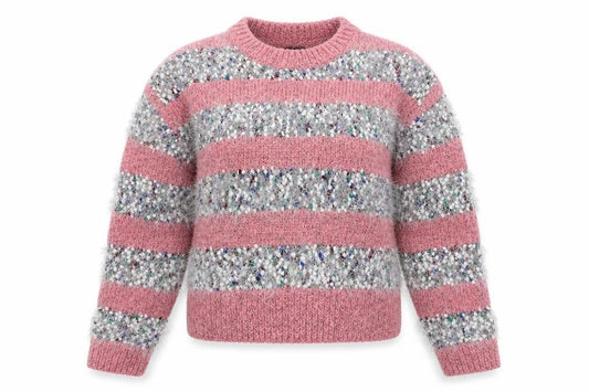 New Look Womens Multicoloured Crew Neck Striped Acrylic Pullover Jumper Size S
