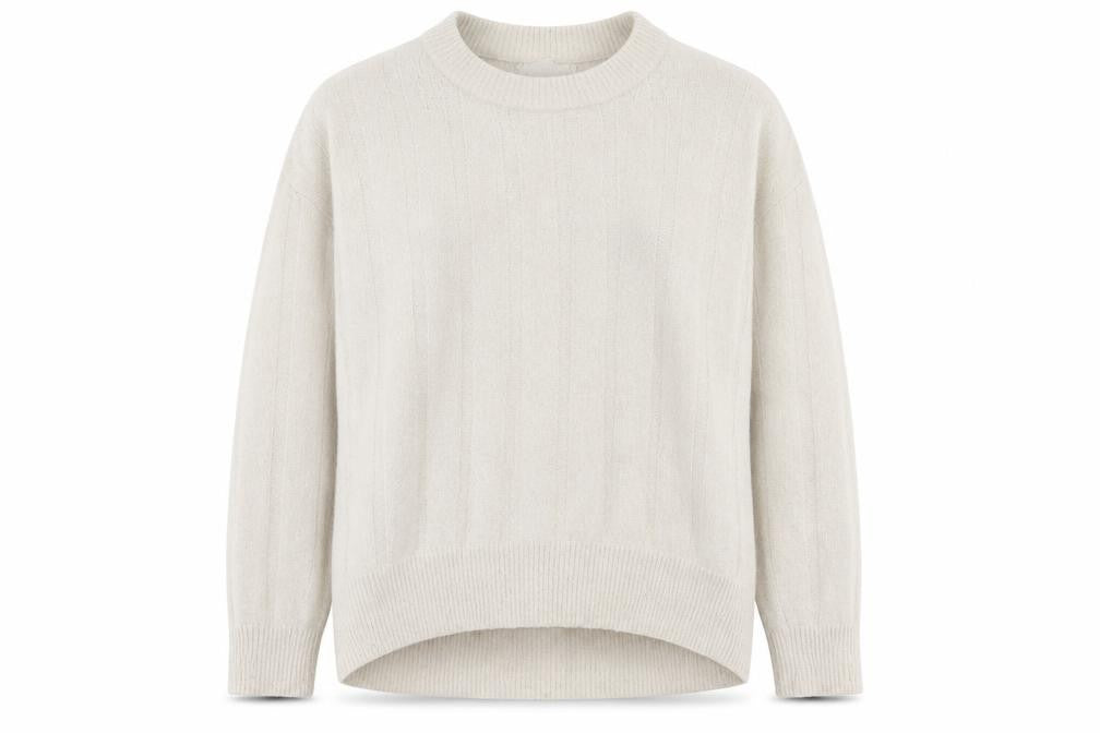 L.O.G.G Womens Ivory Round Neck Acrylic Pullover Jumper Size M