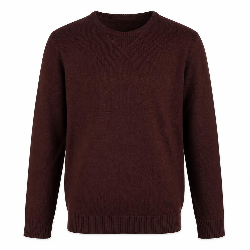 Blue Inc Mens Brown Round Neck Acrylic Pullover Jumper Size XS