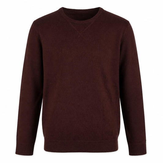Blue Inc Mens Brown Round Neck Acrylic Pullover Jumper Size XS