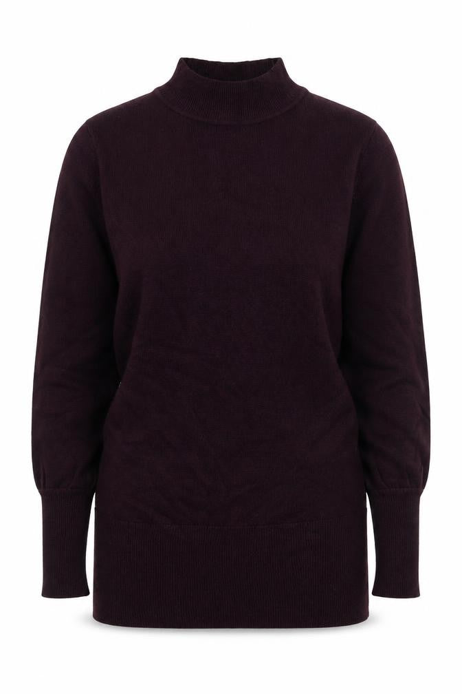 Marks & Spencer Womens Purple Mock Neck Acrylic Pullover Jumper Size S