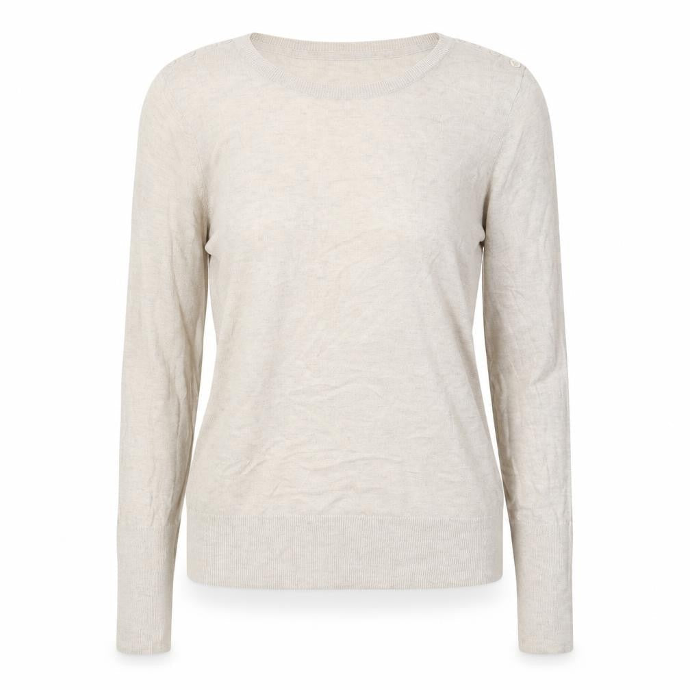 H&M Womens Beige Round Neck Viscose Pullover Jumper Size L