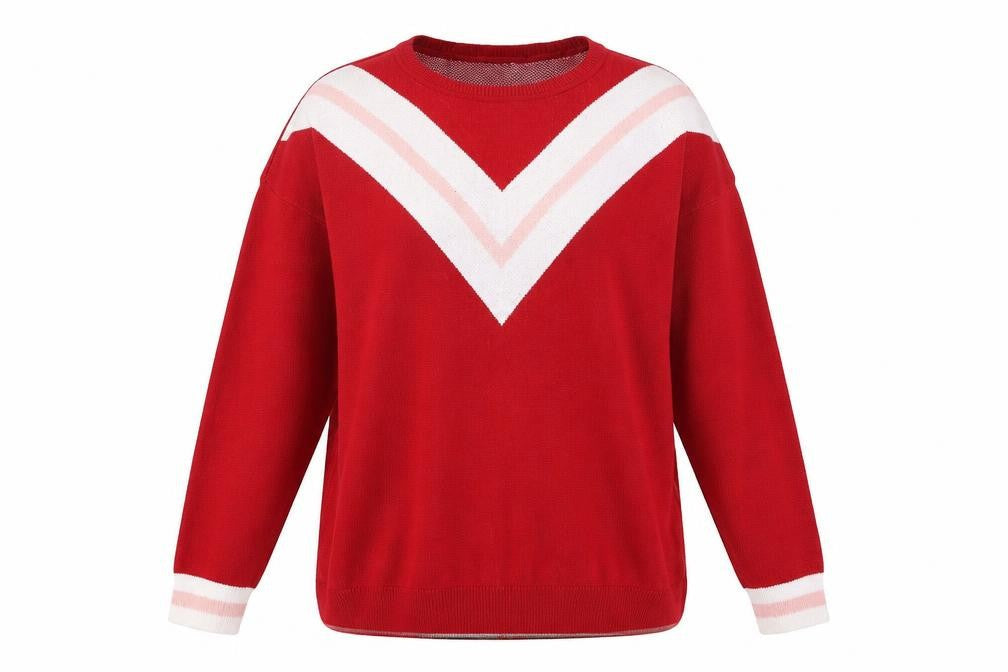 F&F Womens Red Round Neck Viscose Pullover Jumper Size 12
