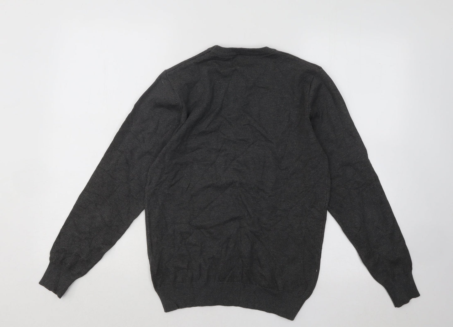 Selection Womens Grey Round Neck Cotton Pullover Jumper Size M