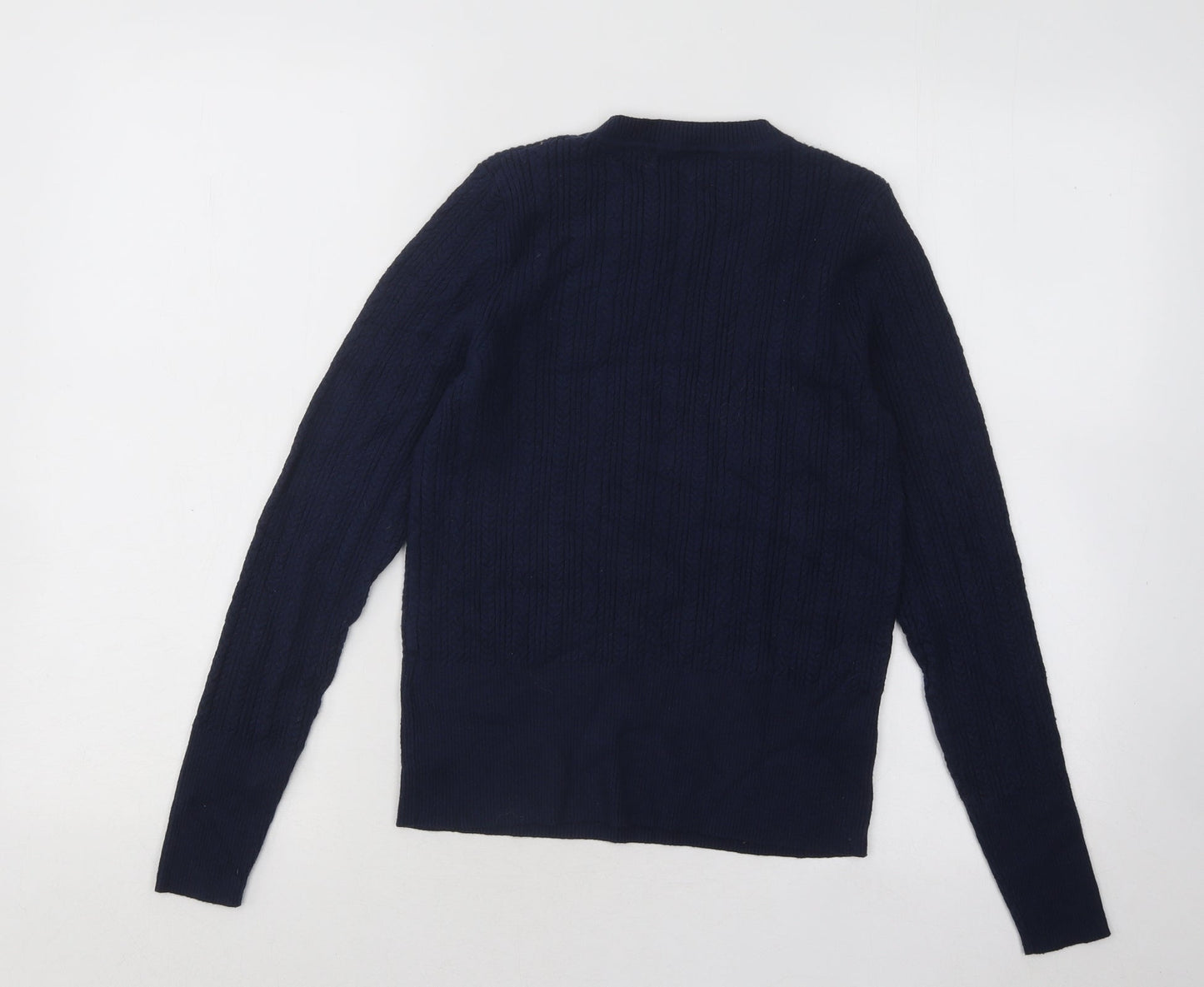 Marks and Spencer Womens Blue Round Neck Acrylic Pullover Jumper Size 12
