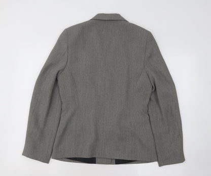 Essentials Womens Grey Jacket Blazer Size 10 Button