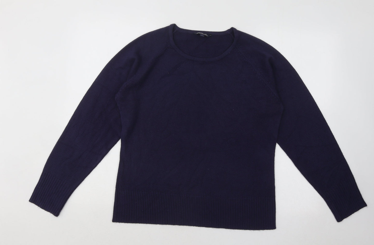 Sarah Hamilton Womens Blue Round Neck Acrylic Pullover Jumper Size L