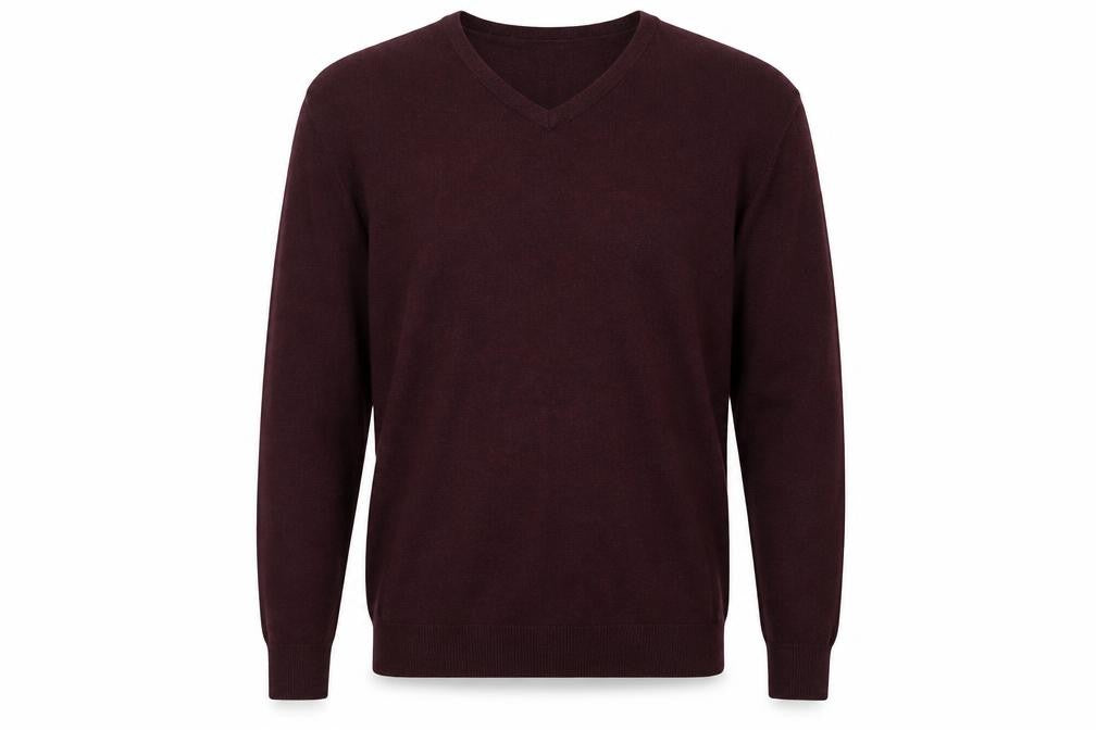 NEXT Mens Red V-Neck Cotton Pullover Jumper Size L