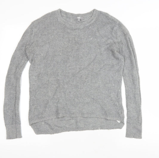 Preworn Womens Grey Round Neck Nylon Pullover Jumper Size L