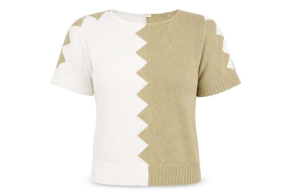 G.I Womens Brown Round Neck Geometric Acrylic Pullover Jumper Size 12