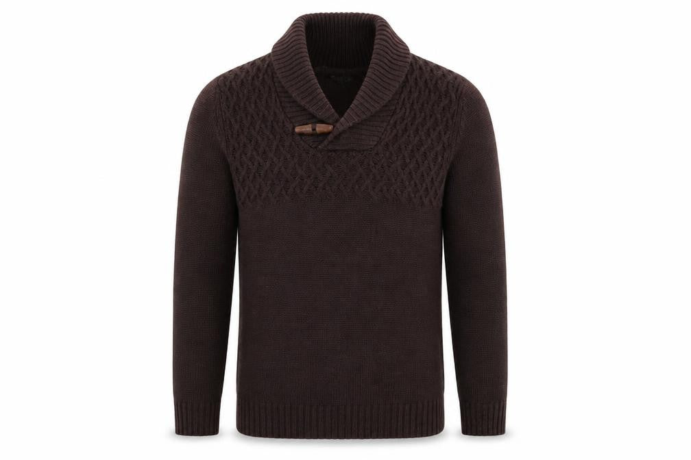 Twisted Soul Mens Purple Collared Acrylic Pullover Jumper Size S