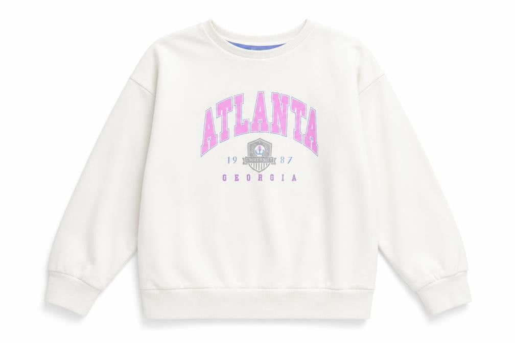 Primark Girls White Polyester Pullover Sweatshirt Size 9-10 Years Pullover - Atlanta