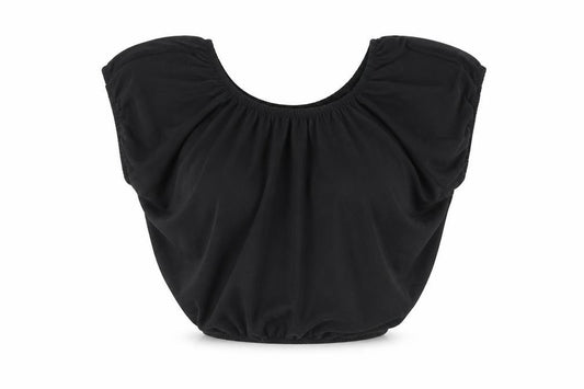 Primark Womens Black Polyester Cropped T-Shirt Size 6 Round Neck