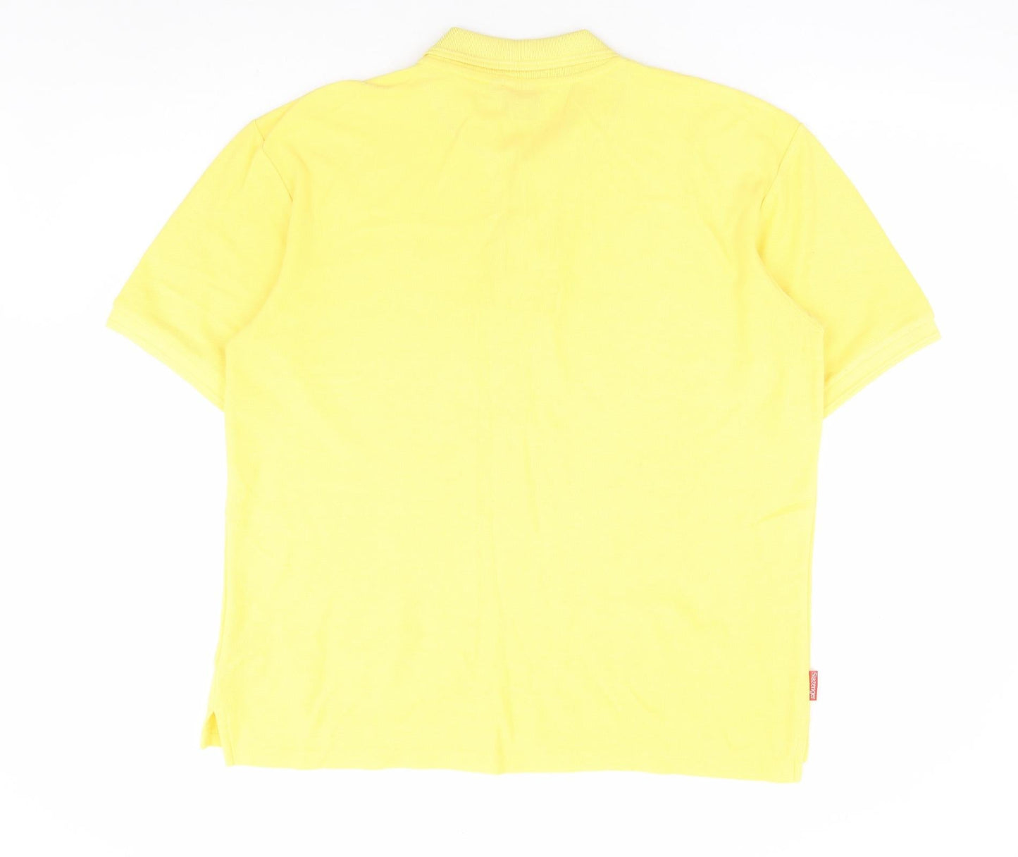 Slazenger Mens Yellow Polyester Polo Size L Collared Button