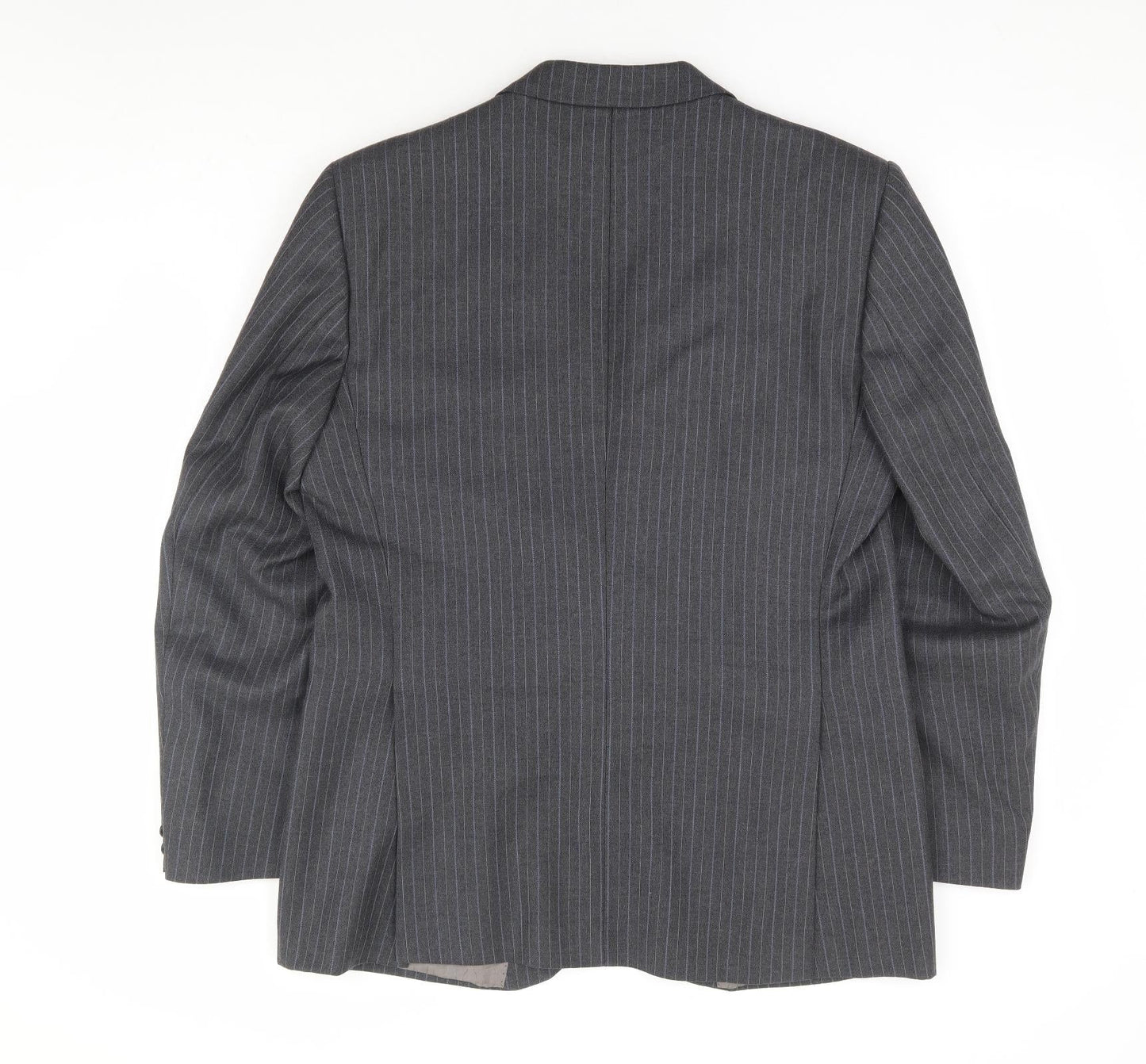 Hepworths Mens Grey Striped Polyester Jacket Suit Jacket Size 40