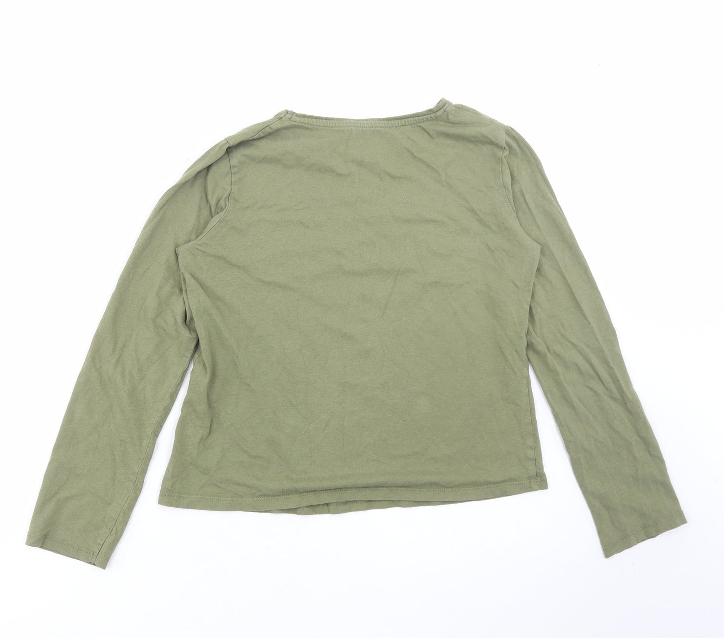 Primark Girls Green Cotton Basic T-Shirt Size 11-12 Years Round Neck Pullover - New York City