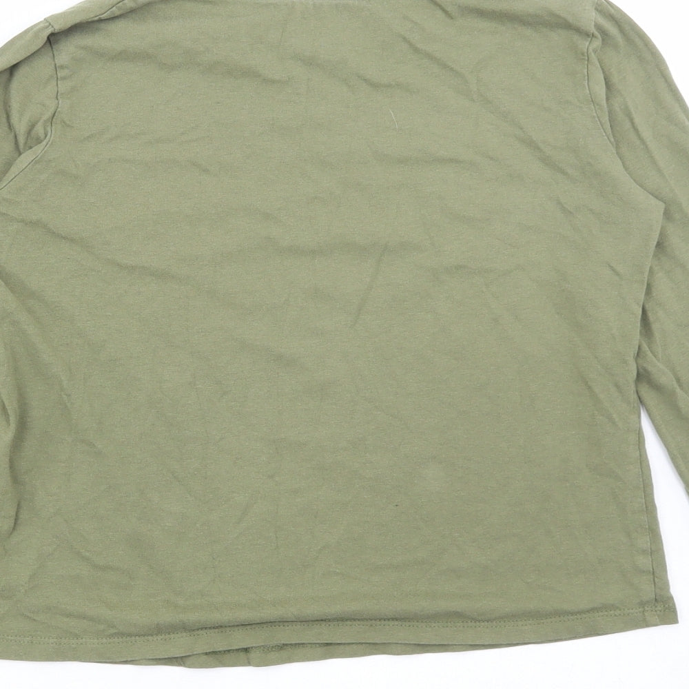Primark Girls Green Cotton Basic T-Shirt Size 11-12 Years Round Neck Pullover - New York City