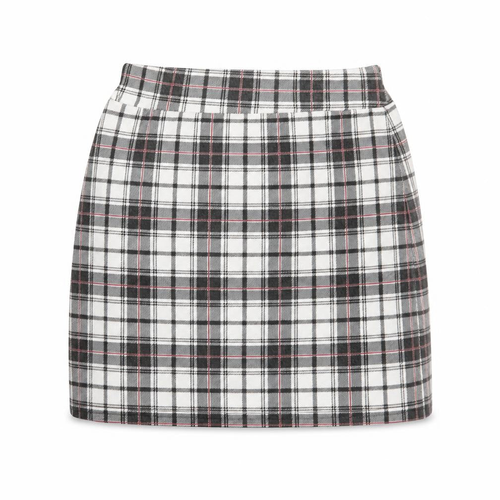 Lasula Womens Grey Plaid Polyester Mini Skirt Size 8