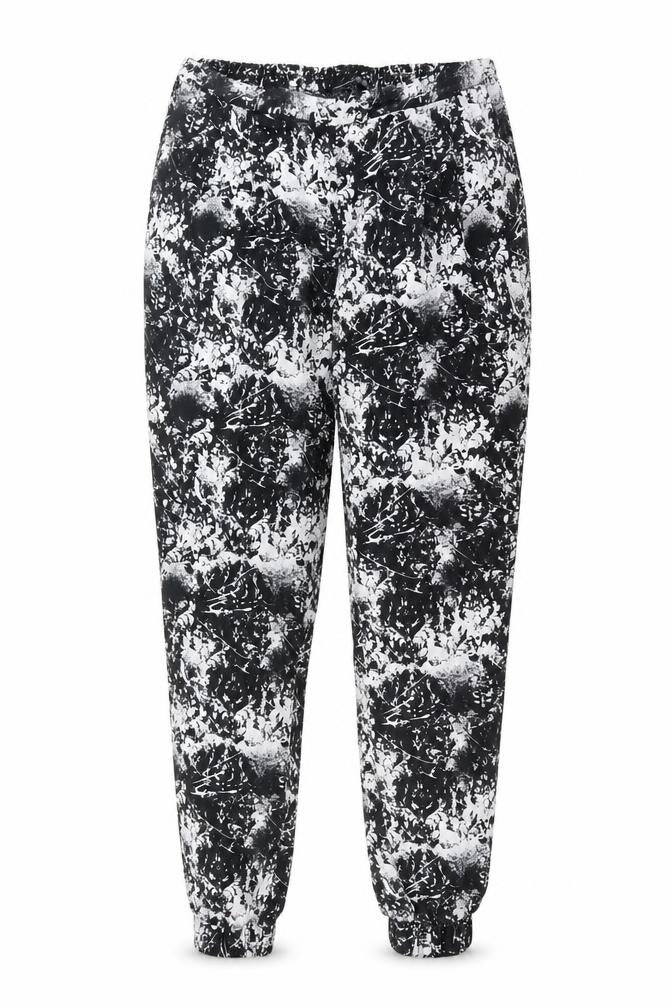 Atmosphere Womens Black Geometric Polyester Bloomer Trousers Size 14 L29 in Regular