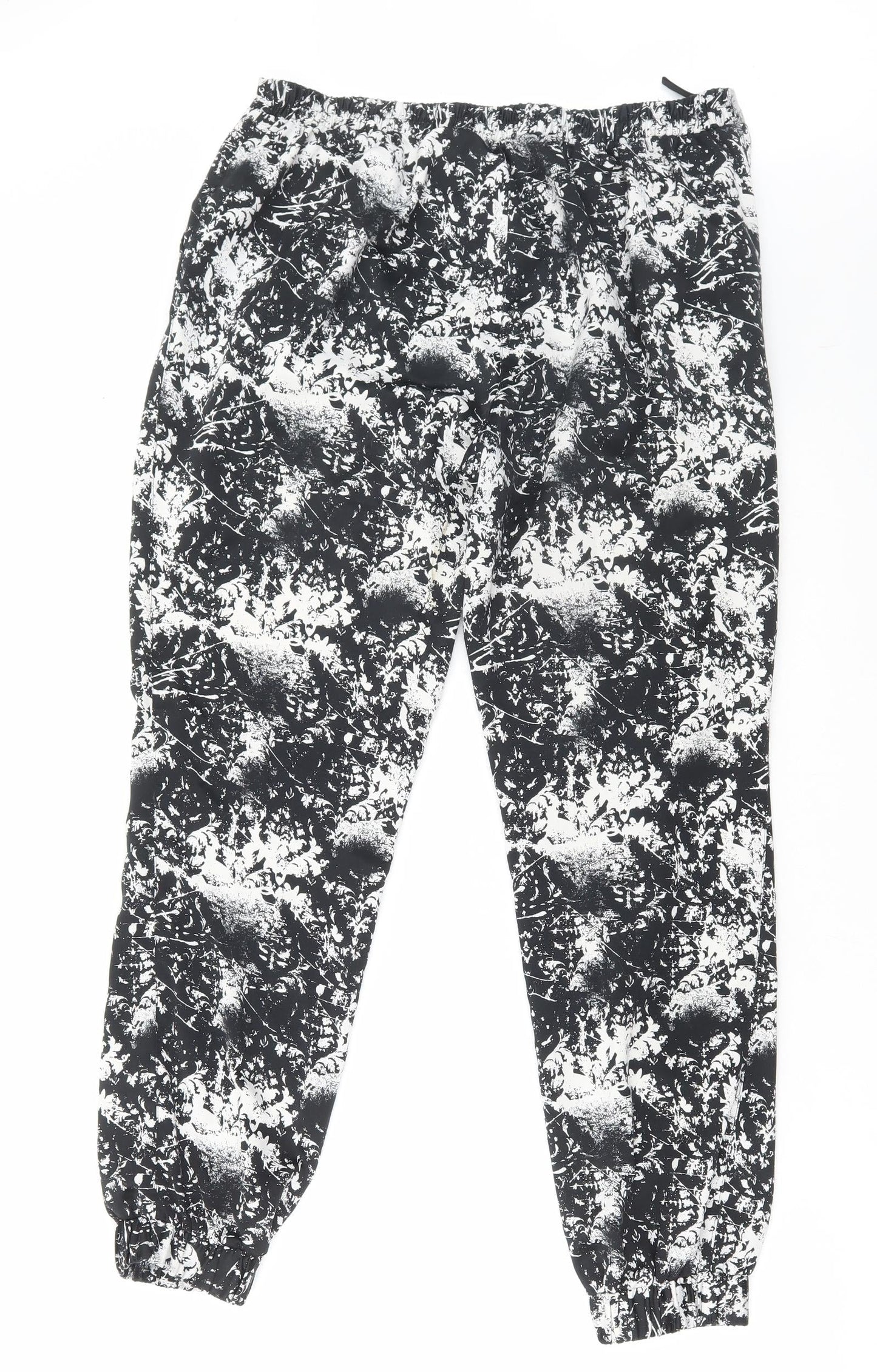 Atmosphere Womens Black Geometric Polyester Bloomer Trousers Size 14 L29 in Regular