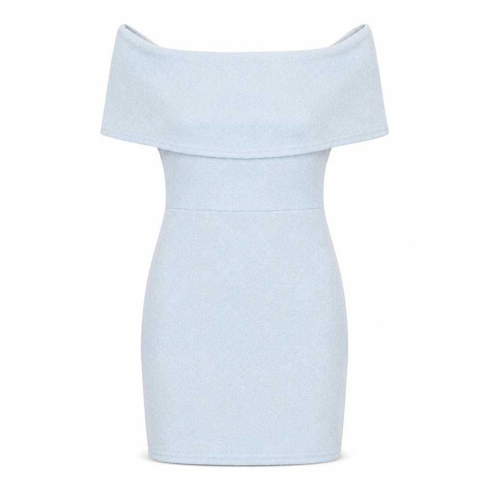 I SAW IT FIRST Womens Blue Polyester Bodycon Size 8 Round Neck Pullover