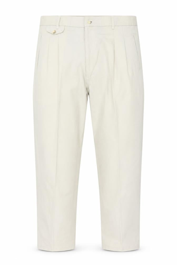 Preworn Mens Beige Cotton Chino Trousers Size 36 in L26 in Regular Hook & Eye