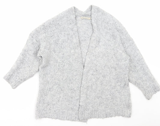 Vanessa Alexandra Womens Grey V-Neck Polyacrylate Fibre Cardigan Jumper Size S