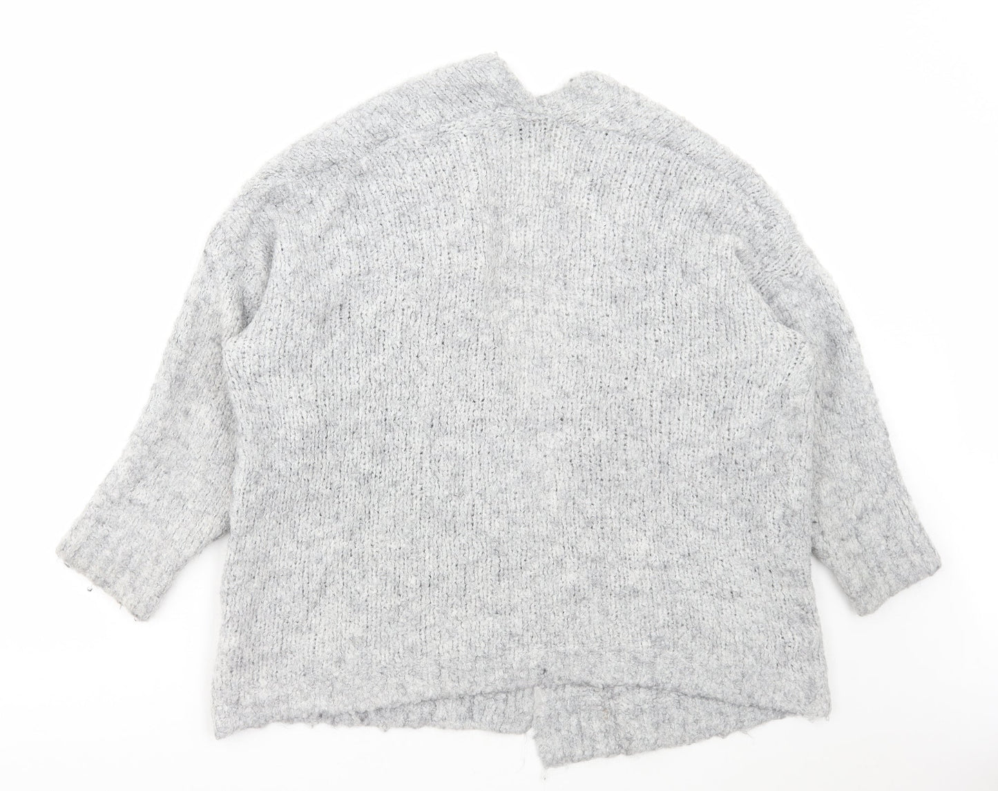 Vanessa Alexandra Womens Grey V-Neck Polyacrylate Fibre Cardigan Jumper Size S
