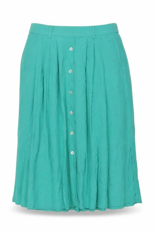 Sixth Sense Womens Green Polyester A-Line Skirt Size 14 Drawstring