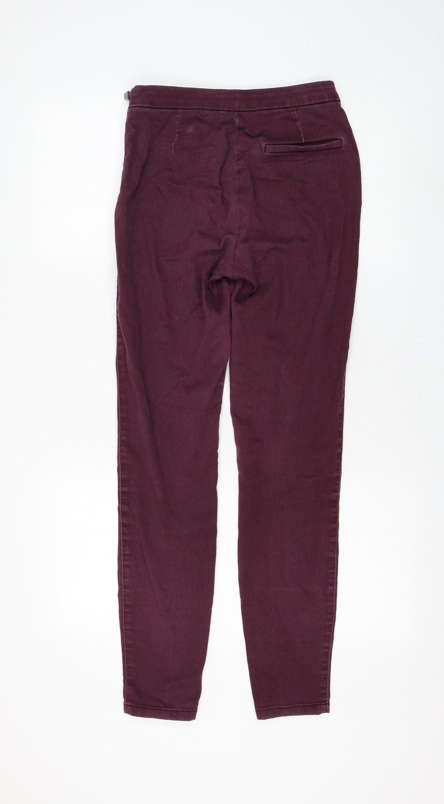 H&M Womens Purple Cotton Skinny Jeans Size 10 L30 in Regular Zip