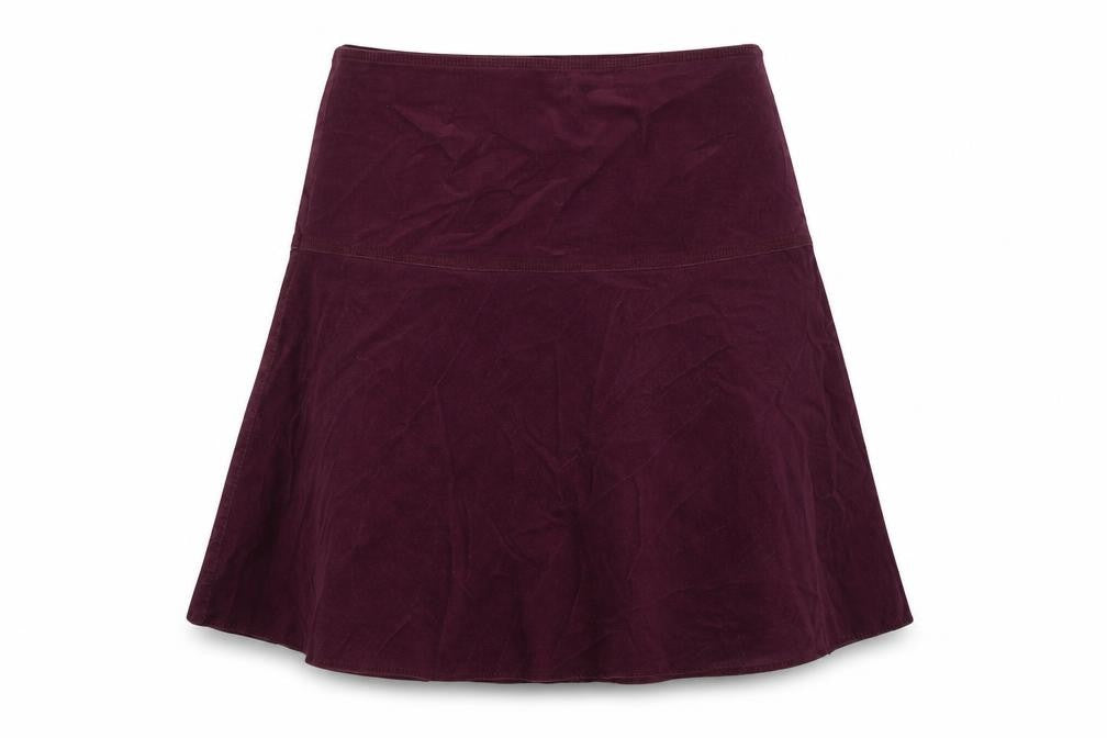 Marks & Spencer Womens Purple Cotton Skater Skirt Size 10 Zip