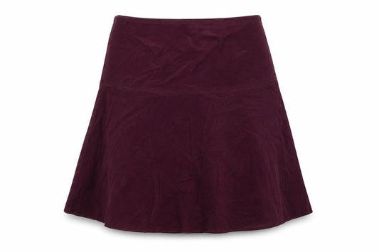 Marks & Spencer Womens Purple Cotton Skater Skirt Size 10 Zip