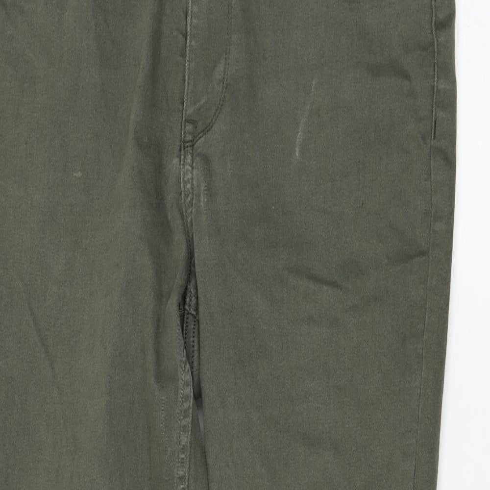 H&M Womens Green Cotton Skinny Jeans Size 33 in L28 in Regular Zip