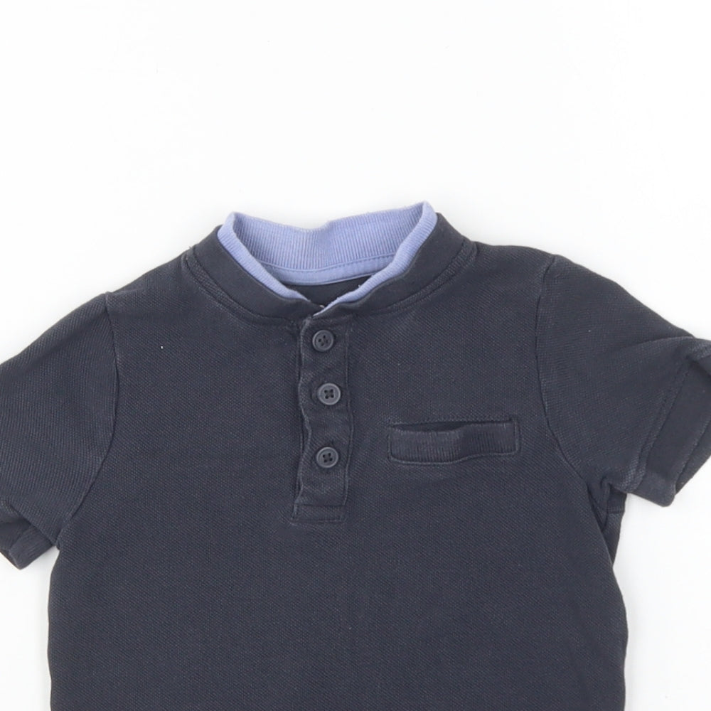 Nutmeg Boys Blue Cotton Basic Polo Size 2-3 Years Collared Button