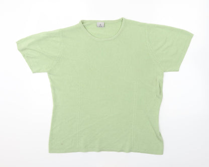 XE Womens Green Round Neck Acrylic Pullover Jumper Size 18