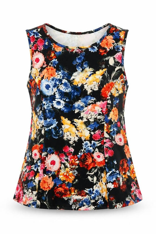 Atmosphere Womens Multicoloured Floral Polyester Basic Blouse Size 10 Round Neck - Peplum Top