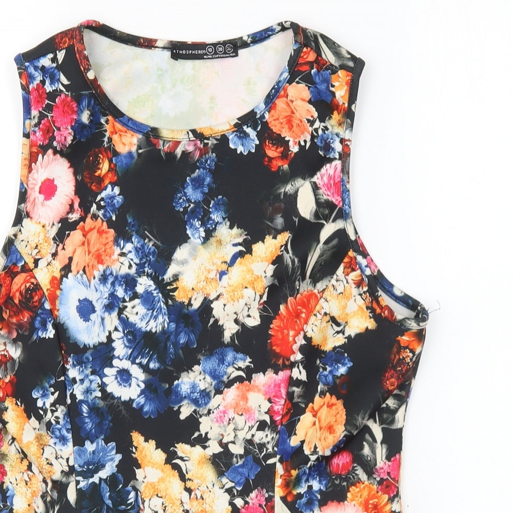 Atmosphere Womens Multicoloured Floral Polyester Basic Blouse Size 10 Round Neck - Peplum Top
