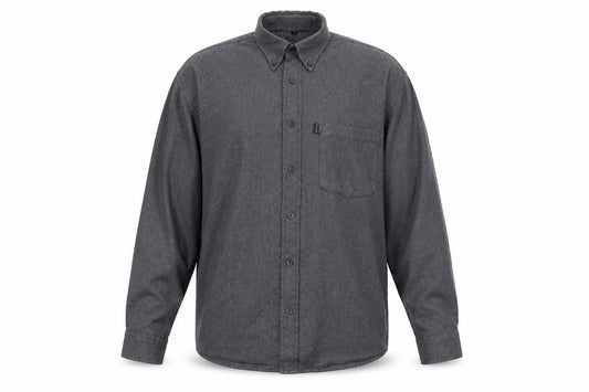 Recover Mens Grey Polyester Button-Up Size L Collared Button