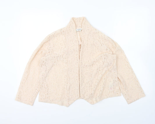 Miss Selfridge Womens Ivory V-Neck Nylon Cardigan Jumper Size 14