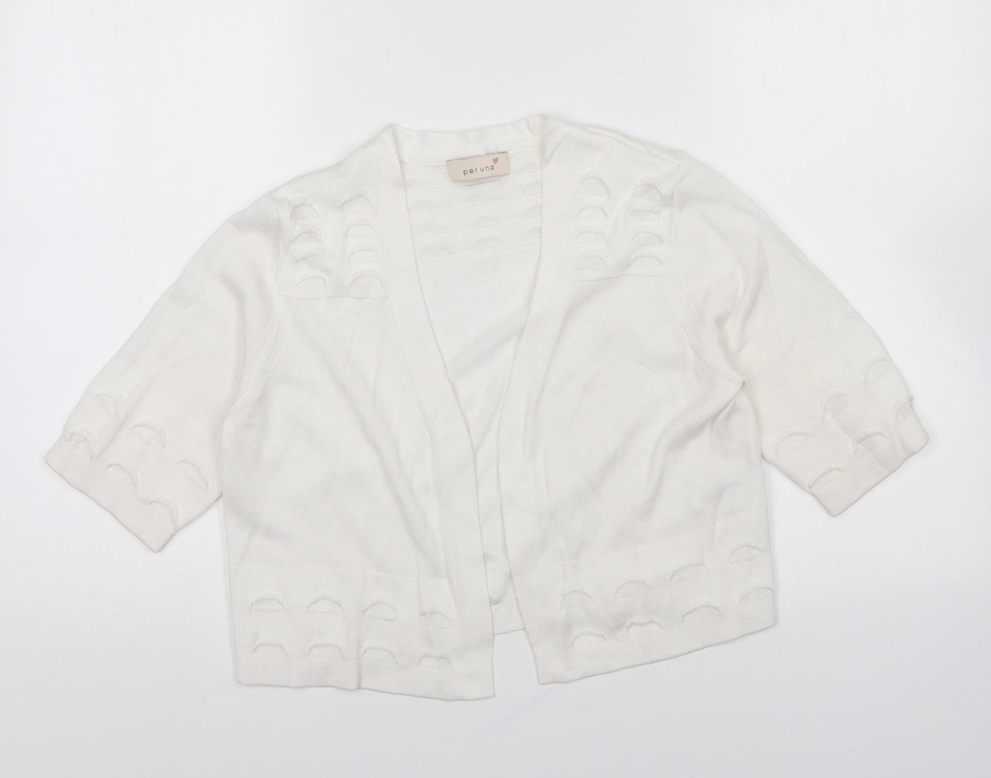 Per Una Womens White V-Neck Viscose Cardigan Jumper Size 10