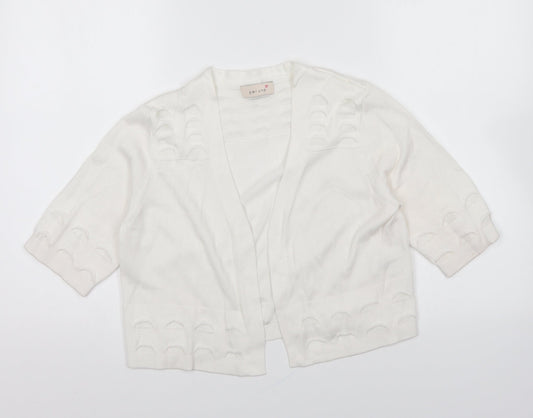 Per Una Womens White V-Neck Viscose Cardigan Jumper Size 10